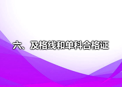 六、及格线和单科合格证